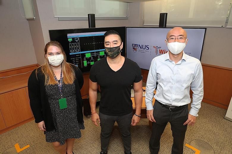 (From left) Dr Alexandria Remus, Professor Dean Ho and Dr Takashi Obana are researchers from the Institute for Digital Medicine at the National University of Singapore's Yong Loo Lin School of Medicine who have worked on the IDentif.AI and CURATE.AI 