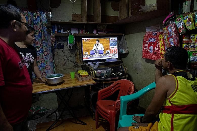 President Rodrigo Duterte's State of the Nation address being aired in the Philippines in July. Though Mr Duterte is the oldest person to be elected Philippine president, he is the most media-savvy and energetic leader in the country's history, says 