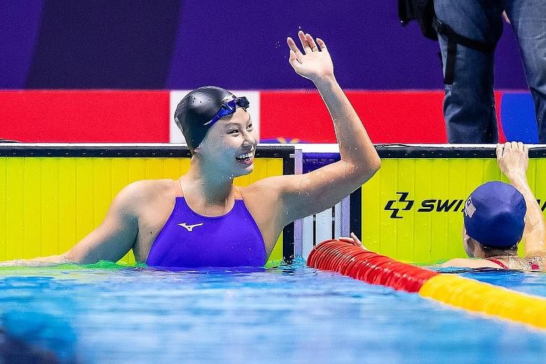 Christie Chue after winning the 200m breaststroke at last year's SEA Games in the Philippines. Pursuing her degree at Florida International University in the US appeals to the 20-year-old, as her friends have told her there is a better balance betwee