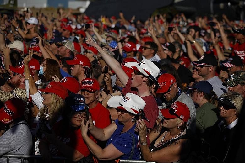 Supporters cheering as United States President Donald Trump spoke at a campaign rally in Carson City, Nevada, on Sunday.
