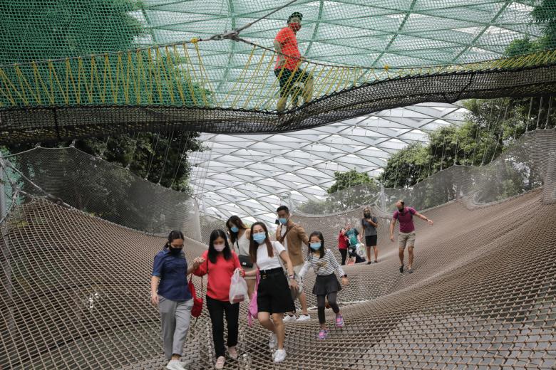 Playgrounds for big kids Giant slides, mazes and bouncing nets at