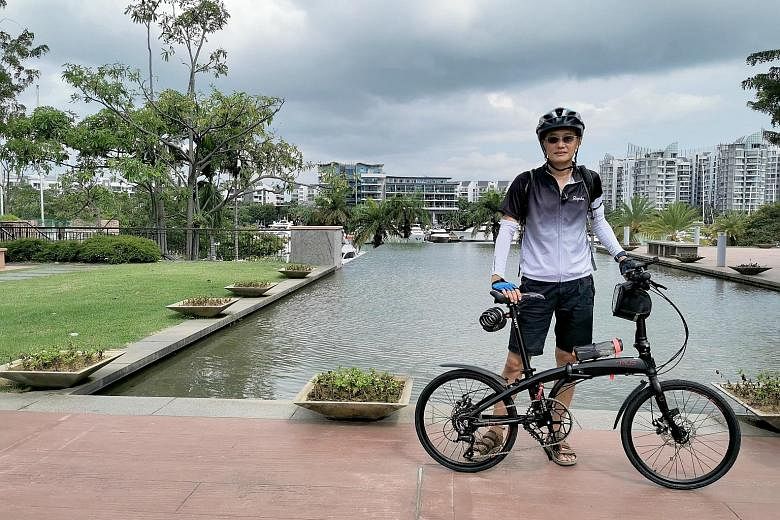Jason Tay, 57, hopes friends around his age will be inspired by his OCBC Cycle 42km attempt and exercise to keep fit. PHOTO COURTESY OF JASON TAY