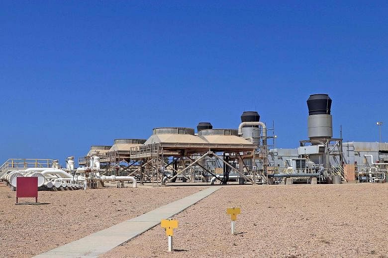 Brega oil port in Libya's eastern city of Benghazi. Libya's National Oil Corp last Friday ended its force majeure on exports from two key ports and said production would reach one million barrels per day in four weeks, a quicker ramp-up than analysts