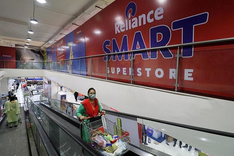 One of Reliance Industries' superstores in Mumbai, India. Amazon and Reliance are set to go head to head in a battle for dominance in India's booming e-commerce market, which will be worth US$86 billion (S$117 billion) by 2024, according to research 