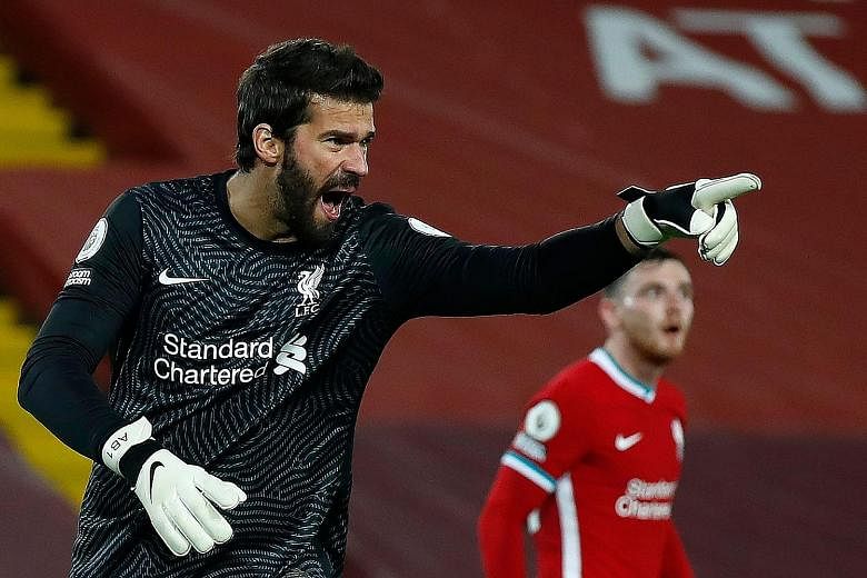 The early return of Brazilian goalkeeper Alisson Becker is a relief to Liverpool, who are battling an injury crisis. PHOTO: AGENCE FRANCE-PRESSE