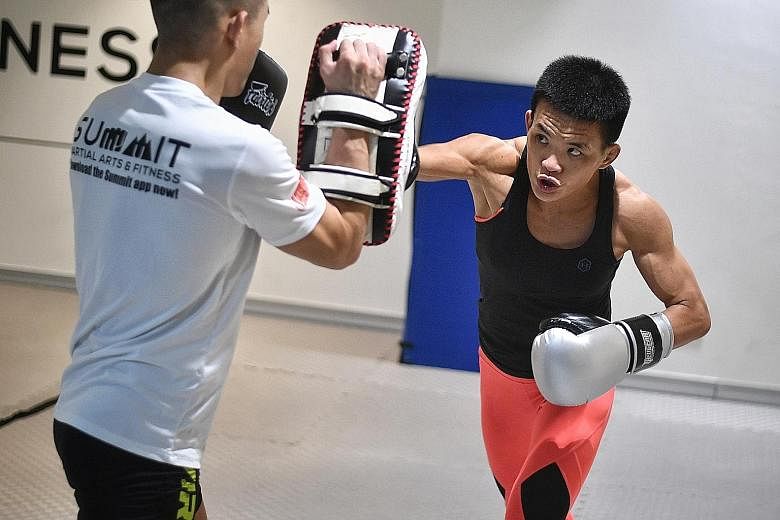 MMA fighter Tiffany Teo training for Friday's strawweight fight against China's Xiong Jingnan at the Indoor Stadium. The 30-year-old will attempt to become the first Singaporean world champion in One Championship.