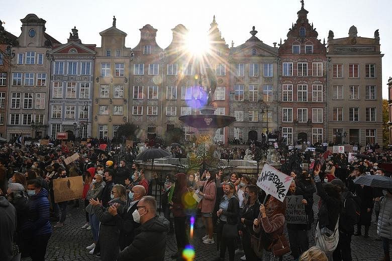 People protesting on Sunday in Gdansk, Poland, against renewed restrictions to curb Covid-19. Europe is in the grip of a new wave of coronavirus cases, with the relatively poorer countries of Poland, the Czech Republic and Slovakia hit particularly h