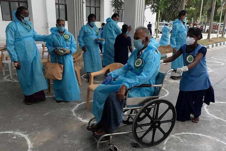 People with heart conditions who recovered from Covid-19 preparing to return home during World Heart Day celebrations at a government hospital in Chennai last month. Treatment in government hospitals is free, but a shortage of beds and lack of trust 