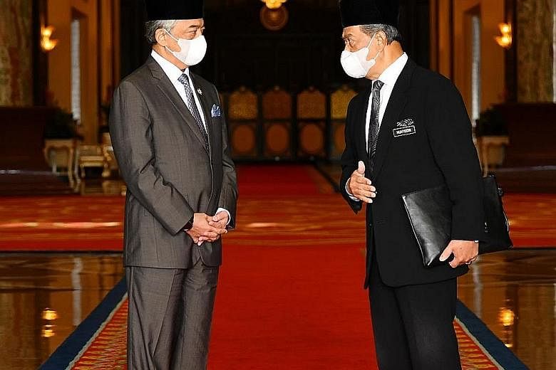 Sultan Abdullah Ahmad Shah (left) had earlier met Prime Minister Muhyiddin Yassin (above), who discussed with him the contents of the budget for next year. The King's call for MPs to "give fulsome support" for Budget 2021 has raised some eyebrows.