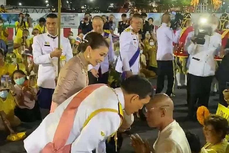 On Oct 23, outside the Grand Palace in Bangkok, King Maha Vajiralongkorn, flanked by Queen Suthida, leaned down and whispered into the ear of firebrand royalist Suvit Thongprasert.