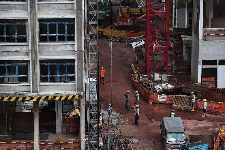 A construction site for an HDB Build-To-Order project in Clementi. The universal four-month extension to construction project deadlines accounts for the delay in construction works due to Covid-19 restrictions in the first half of this year.