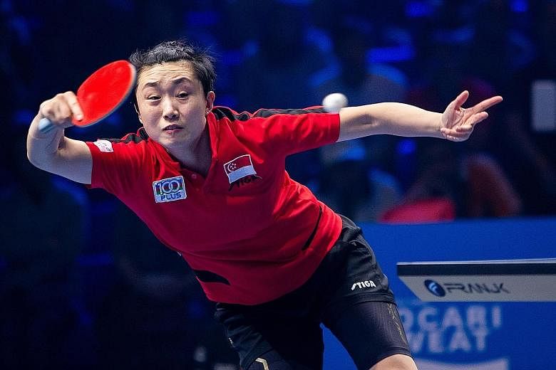 Singapore's Feng Tianwei is hoping her forehand is still firing after her preparations for the World Cup were affected by a 10-day quarantine. PHOTO: T2 DIAMOND