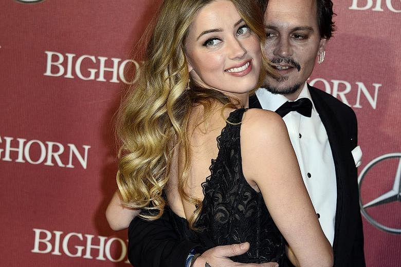 Amber Heard and ex-husband Johnny Depp (both left) arriving at the 27th Palm Springs International Film Festival in California in 2016. He is best known for his role as Jack Sparrow (above) in the Pirates Of The Caribbean film franchise.
