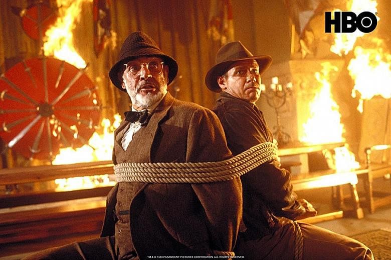 Sean Connery (far left) and Harrison Ford in Indiana Jones And The Last Crusade.
