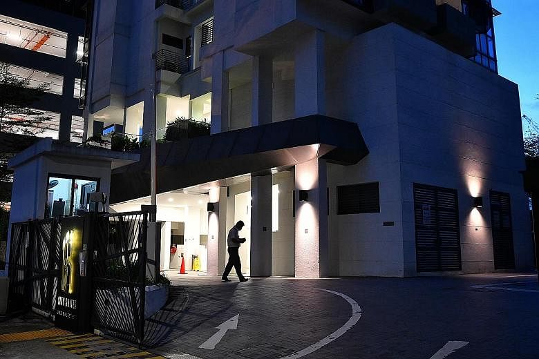 The shooting incident happened in an apartment at the City Suites condominium (above) in Balestier Road. ST PHOTO: CHONG JUN LIANG