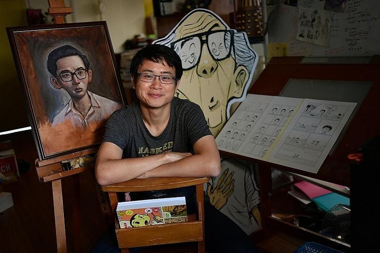 The Art Of Charlie Chan Hock Chye (2015), an Eisner Award-winning book by Singaporean cartoonist Sonny Liew (left), will be turned into a six-episode animated series. Moonrise, Sunset, a 1996 mystery novel by local literary pioneer Gopal Baratham (ab