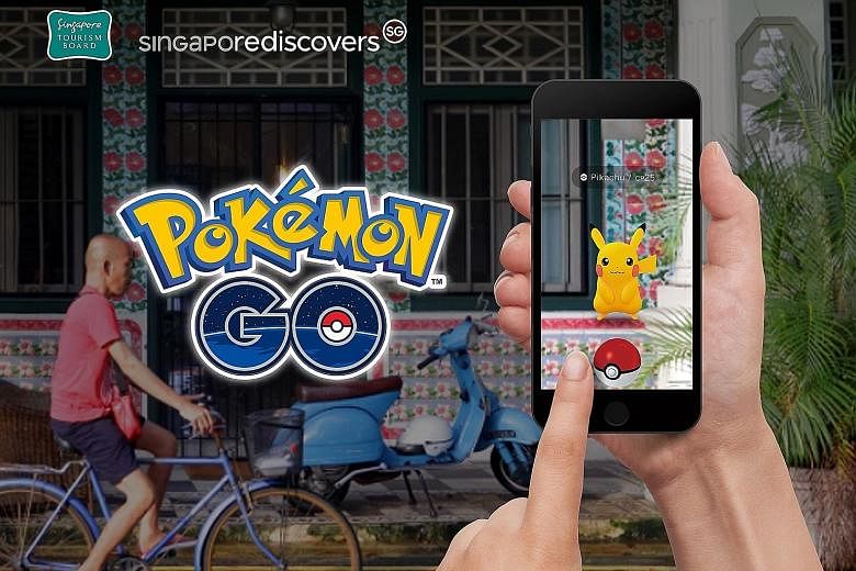 Smartphone game Pokemon Go has up to 300 new Pokestops and Gyms at tourist establishments. The stops will have an in-app banner that links to the SingapoRediscovers microsite showcasing promotions. PHOTO: SINGAPORE TOURISM BOARD