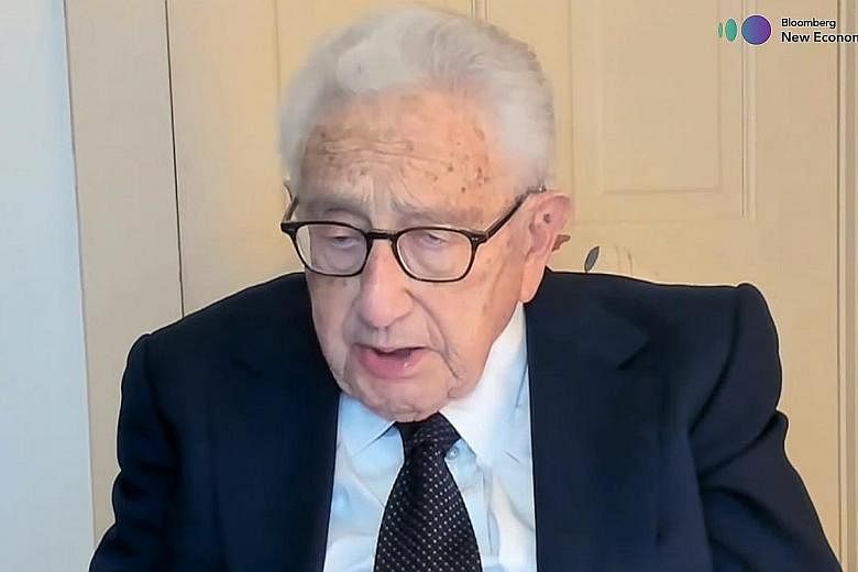 Former US secretary of state Henry Kissinger noted that "there will always be stresses and tensions" in Sino-US ties. PHOTO: BLOOMBERG