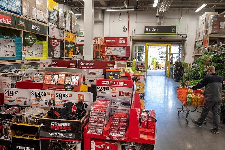 Black Friday deals in a section of a Home Depot store in Daly City, California, in the United States. Consumer habits are changing dramatically during the pandemic and many industry observers said that shifts towards e-commerce and socially distanced