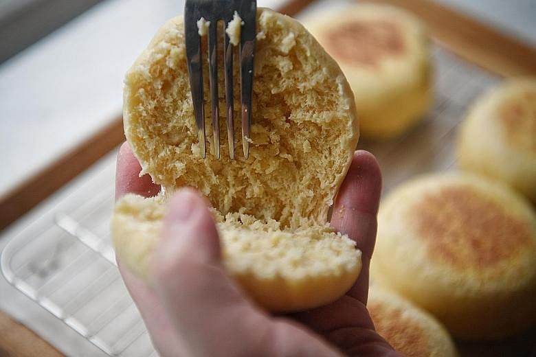 Wean kids off fast food with breakfast sandwiches made with from-scratch bread such as these English muffins, and have them with your choice of ingredients and spreads.