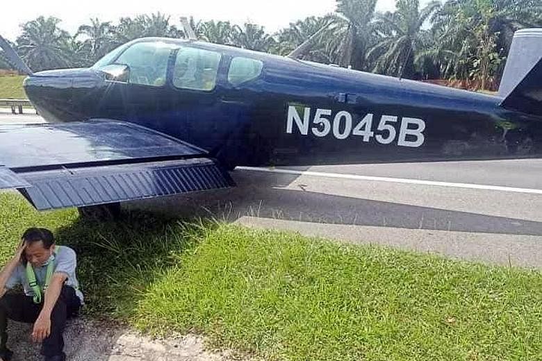 The Civil Aviation Authority of Malaysia said the Beechcraft Model 35 Bonanza plane landed on a part of the North-South Expressway near Sedenak in Kulai district in Johor. Several pictures and videos circulating online show the plane parked on a road