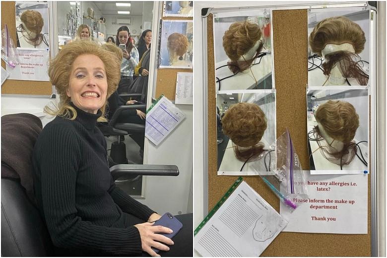 Actress Gillian Anderson shares photos of her transforming into