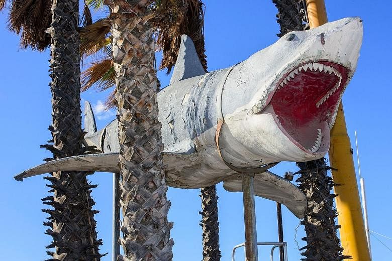 The blockbuster's 7.6m shark has been installed at the Academy Museum in Los Angeles, which is set to open in April.