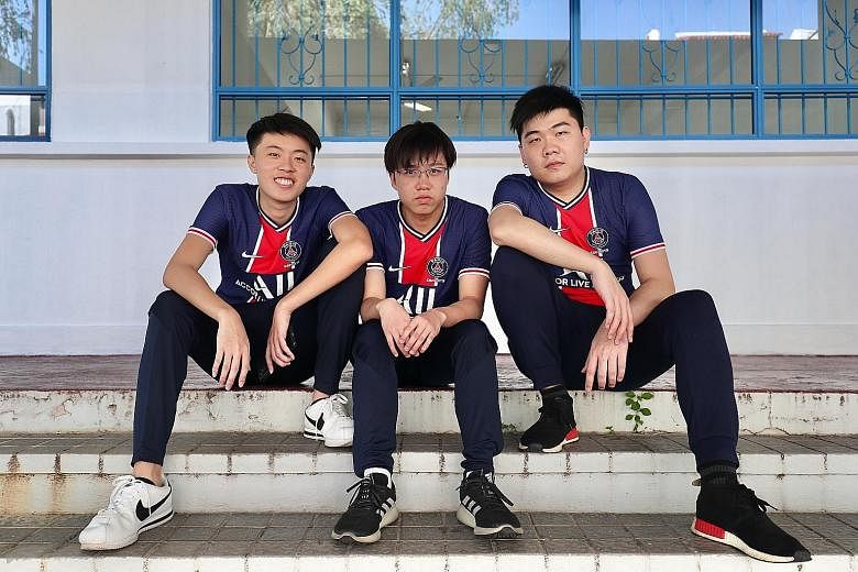 From left: Singaporeans Charleston "Scythe" Yeo, Jerome "Response" Kwek and Nicholas "CoupDeAce" Wilson Ng were part of the winning side at the Brawl Stars World Finals.