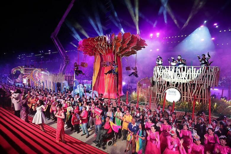 Performers coming together at the close of the Chingay Parade this year. Next year's digital parade will showcase a blend of old and new cultural performances and feature about 2,000 performers and 150 organisations.