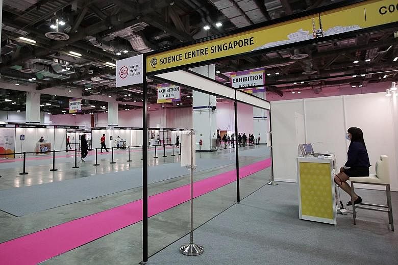 Exhibition booths at the TravelRevive trade show, which ended yesterday at Sands Expo and Convention Centre. A survey of 14 key markets, commissioned by the Singapore Tourism Board, found respondents had a strong perception of Singapore as a safe des