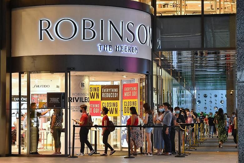 Robinsons has begun closing its remaining two stores - at The Heeren (above) and Raffles City Shopping Centre. Another outlet at Jem mall was closed in August. ST FILE PHOTO