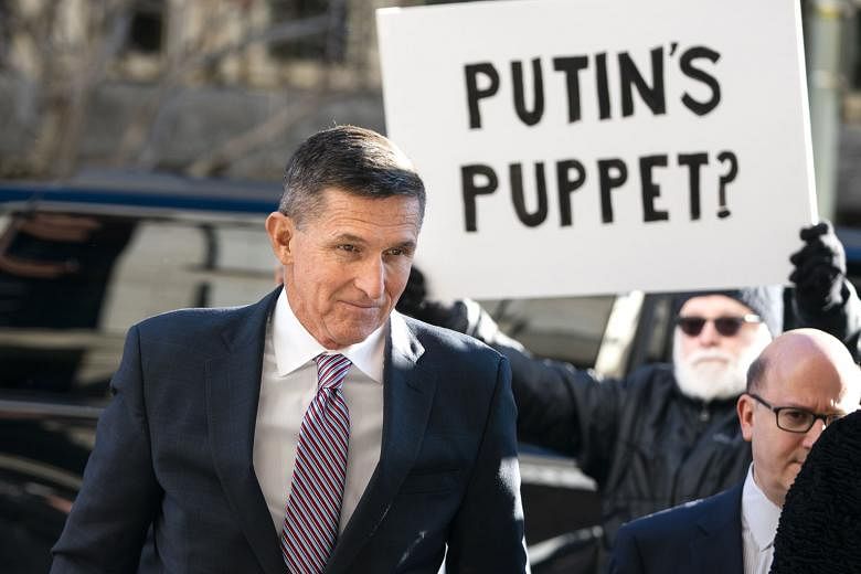 Former national security adviser Michael Flynn arriving at the US Federal Court in a December 2018 photo. He had pleaded guilty to lying to the FBI in the probe into Russian meddling in the 2016 US presidential election. PHOTO: EPA-EFE