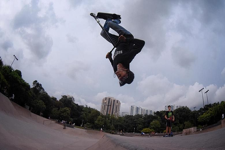 The adrenaline rush of performing stunts, like a flip on his scooter, never gets old for 25-year-old Muhd Nur Putra Shahfiq Anuar despite a decade of involvement in the sport.