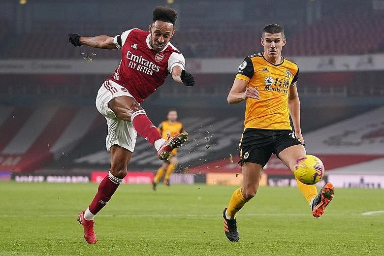 Arsenal manager Mikel Arteta has deemed his captain Pierre Emerick-Aubameyang's (far left) form alarming enough to be "worried" over the striker's goal drought. The Gabonese striker has scored just once from open play this season.