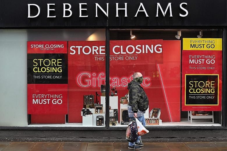 A Debenhams store in Manchester yesterday. Debenhams, a 232-year-old British department store chain, has been struggling for years as consumers shifted to online shopping and store visits declined.