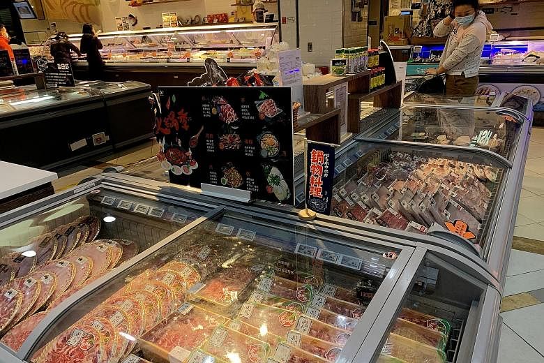 Imported frozen food at a supermarket in Beijing. China has repeatedly detected the coronavirus on packaging of products ranging from German pork knuckles to Ecuadorian shrimp, triggering disruptive import bans, even as the World Health Organisation 