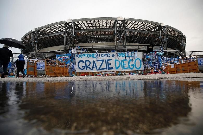 The San Paolo Stadium was officially renamed the Diego Armando Maradona Stadium on Friday. The Argentinian died on Nov 25. PHOTO: REUTERS