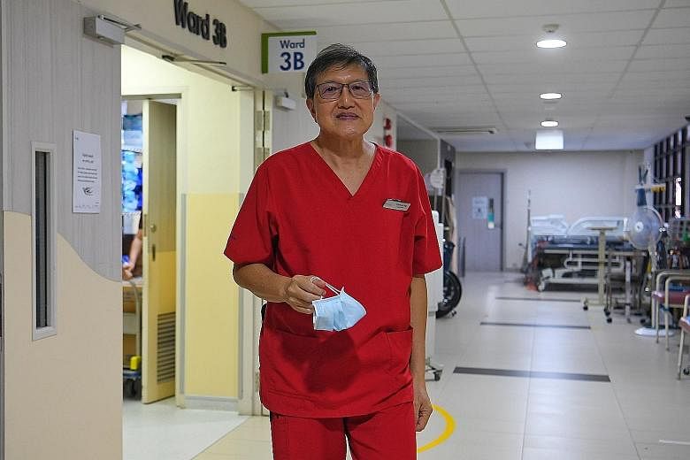 Mr Clement Ng Cheng Chuan, who works as a staff nurse at St Luke's Hospital, said that age is not a barrier for those eyeing a career in the healthcare sector. "It is rewarding when the families appreciate what we have done for their loved ones," he 