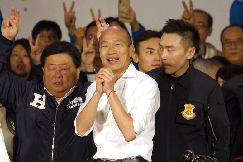 China-friendly candidate Han Kuo-yu (above). 