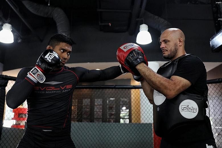 Amir Khan working with Siyar Bahadurzada in preparation for the fight against South Korean Park Dae-sung in One Championship's Collision Course II event that will be broadcast tomorrow. It will be his second bout in just over two months.