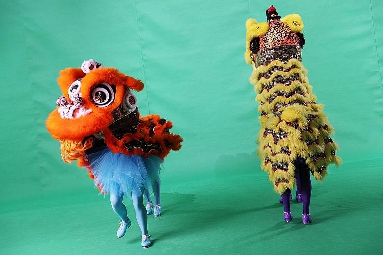Dance Spectrum International dancers performing their routine - a combination of tap dance and lion dance - during filming this month for Chingay 2021, which will be held virtually. The local dance troupe said on Monday that its withdrawal from Ching