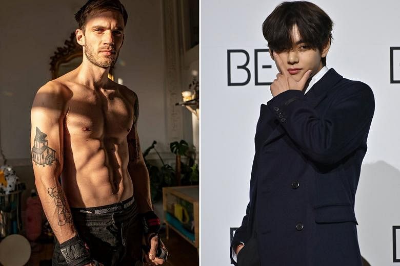 Felix Kjellberg (left), better known as PewDiePie, beat South Korean band BTS' Kim Tae-hyung (right), who goes by the stage name V, to be named The Most Handsome Face this year.