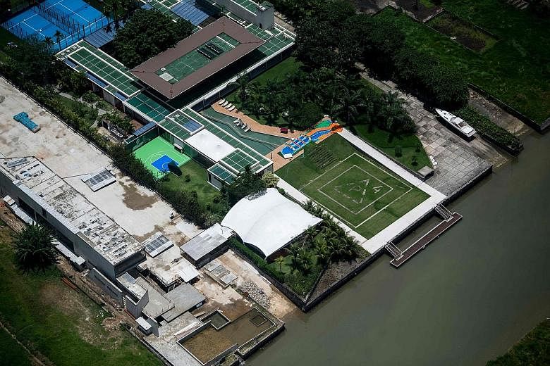 Aerial view of the luxury beachside mansion of Neymar near Rio de Janeiro. The Brazilian has drawn criticism for his party.