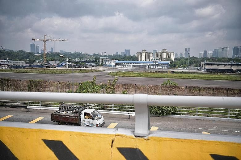 Tower cranes and construction seen in 2018 near the site of the future Bandar Malaysia station, which would have been the terminus station for the Kuala Lumpur-Singapore High Speed Rail.