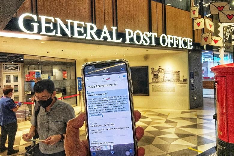 SingPost said the suspension of airmail services to the United Kingdom and destinations that transit via the country was due to the suspension of flights going there from Singapore. This comes as the worsening coronavirus situation in the UK led to b