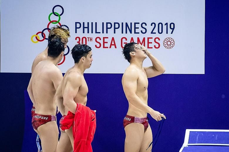 Above: The water polo team failed to win gold in 2019 for the first time in SEA Games history, ending up third. Their bid for redemption may have to wait. Left: The women's floorballers, who beat Thailand 3-2 in the 2019 final, will not get to defend