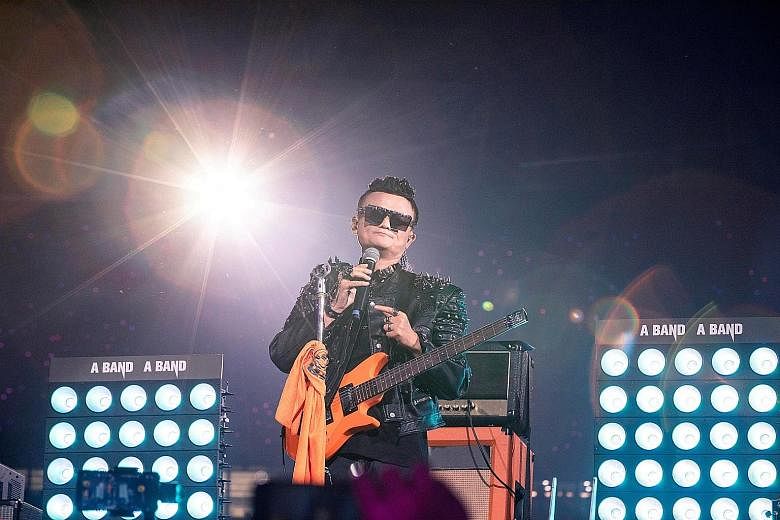 Alibaba founder Jack Ma performing on stage during the e-commerce giant's 20th anniversary party in Hangzhou, Zhejiang province, China, in 2019. He has not been seen in public since he gave a speech at the Bund Summit in Shanghai on Oct 24 last year 