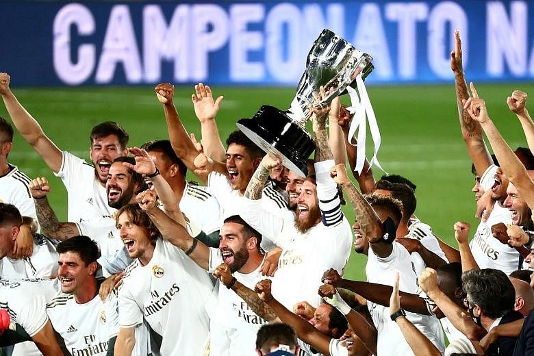 Spanish La Liga winners Real Madrid are one of only two champions in Europe's top six leagues to record a net profit (€300,000) last season.