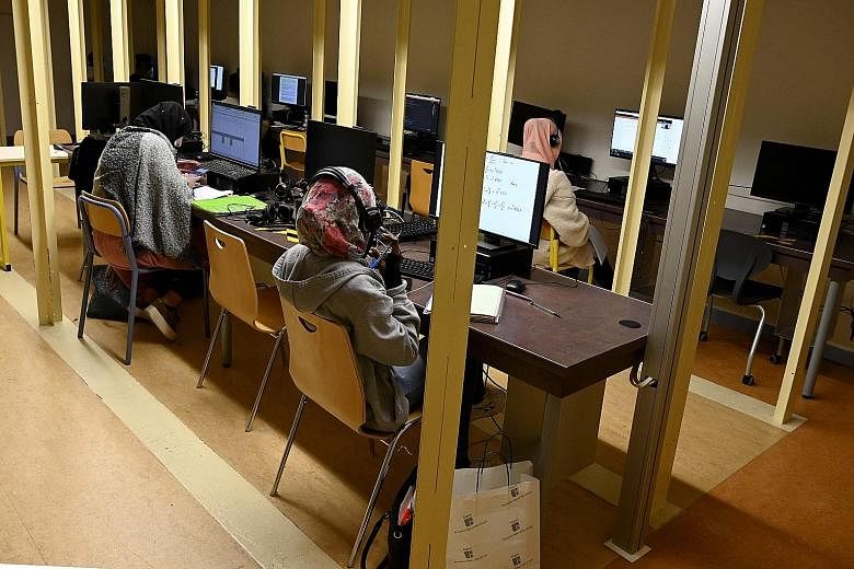 Students at Aix-Marseille University in Marseille, southern France, last November, when the university opened rooms for students to take courses online during a national lockdown to curb the spread of Covid-19.