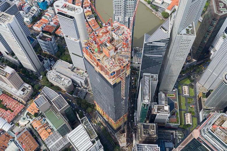 The 51-storey CapitaSpring building at 88 Market Street is on track to receive its temporary occupation permit in the latter half of the year, after completion was pushed back from the first half of this year.